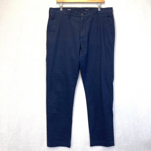 J Crew Flex Chino Pants 2024 Mens 35x32 Navy Blue Straight Classic Comfort - Picture 1 of 15